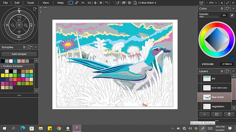 Click image for larger version. 

Name:	12 Blue Robin 2 progress 4 completed bird and sky.jpg 
Views:	169 
Size:	229.0 KB 
ID:	102331