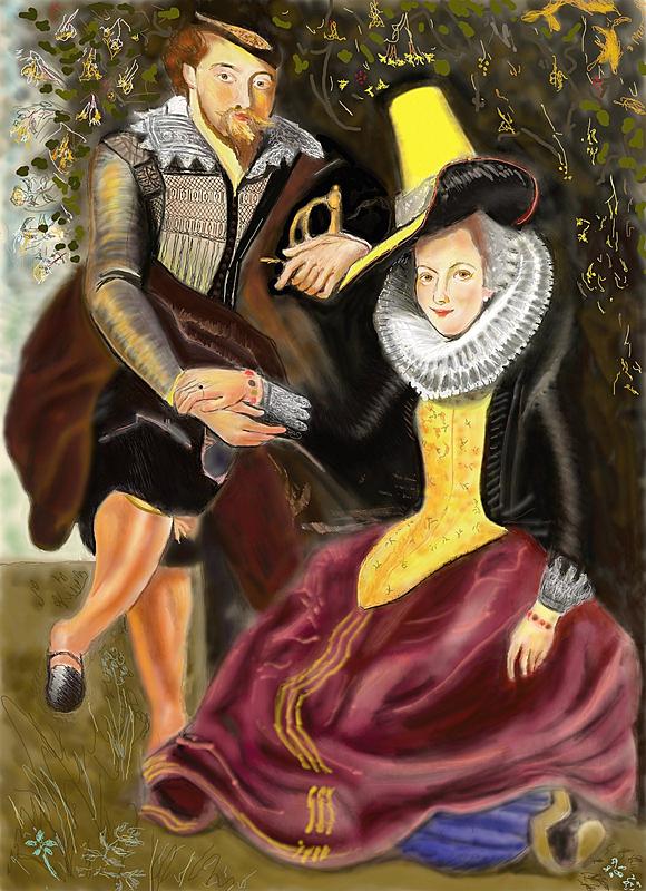 Click image for larger version. 

Name:	........Rubens  and his Wife, Isabella  Brant  in the Honeysuckle  Bower     STARTER'S    No    .jpg 
Views:	173 
Size:	427.7 KB 
ID:	72027