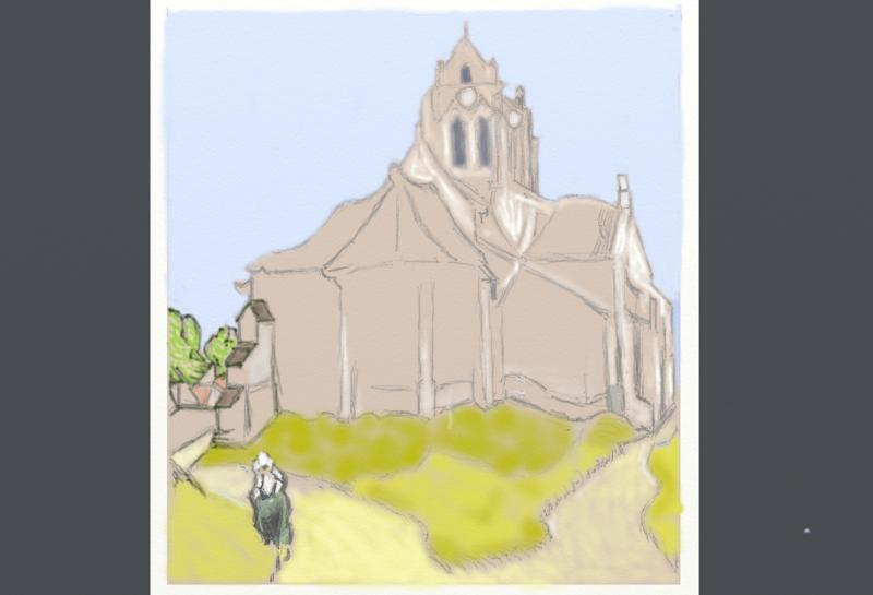 Click image for larger version. 

Name:	Church   of    Auvers     Van  Gogh   starter   no   2.jpg 
Views:	144 
Size:	40.0 KB 
ID:	100006