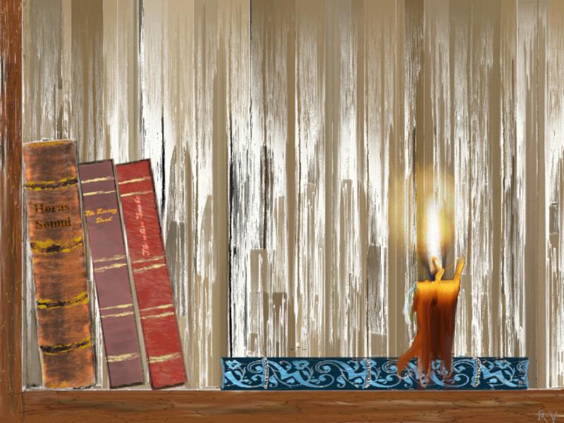 Click image for larger version. 

Name:	books in candle light.jpg 
Views:	161 
Size:	118.8 KB 
ID:	94758