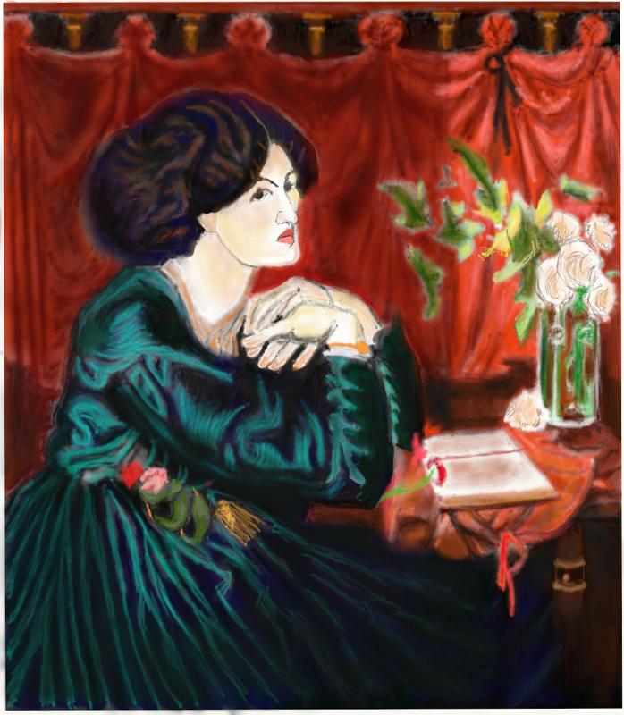 Click image for larger version. 

Name:	Pre raph   Jane Morris  or the Blue Silk Dress    by    Rossetti    Starter No 6    .jpg 
Views:	139 
Size:	120.0 KB 
ID:	95106