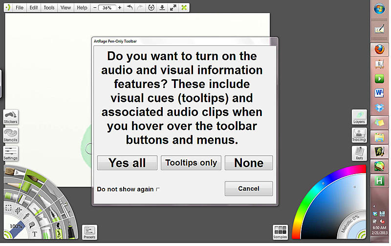 Click image for larger version. 

Name:	Audio and Visual Features Dialog Box.jpg 
Views:	425 
Size:	133.6 KB 
ID:	73754